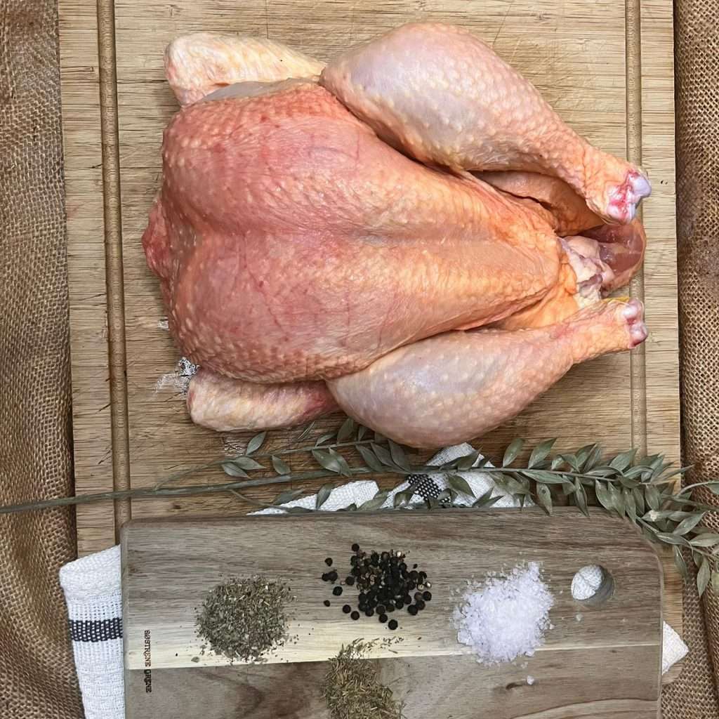 Image of a pasture raised whole chicken